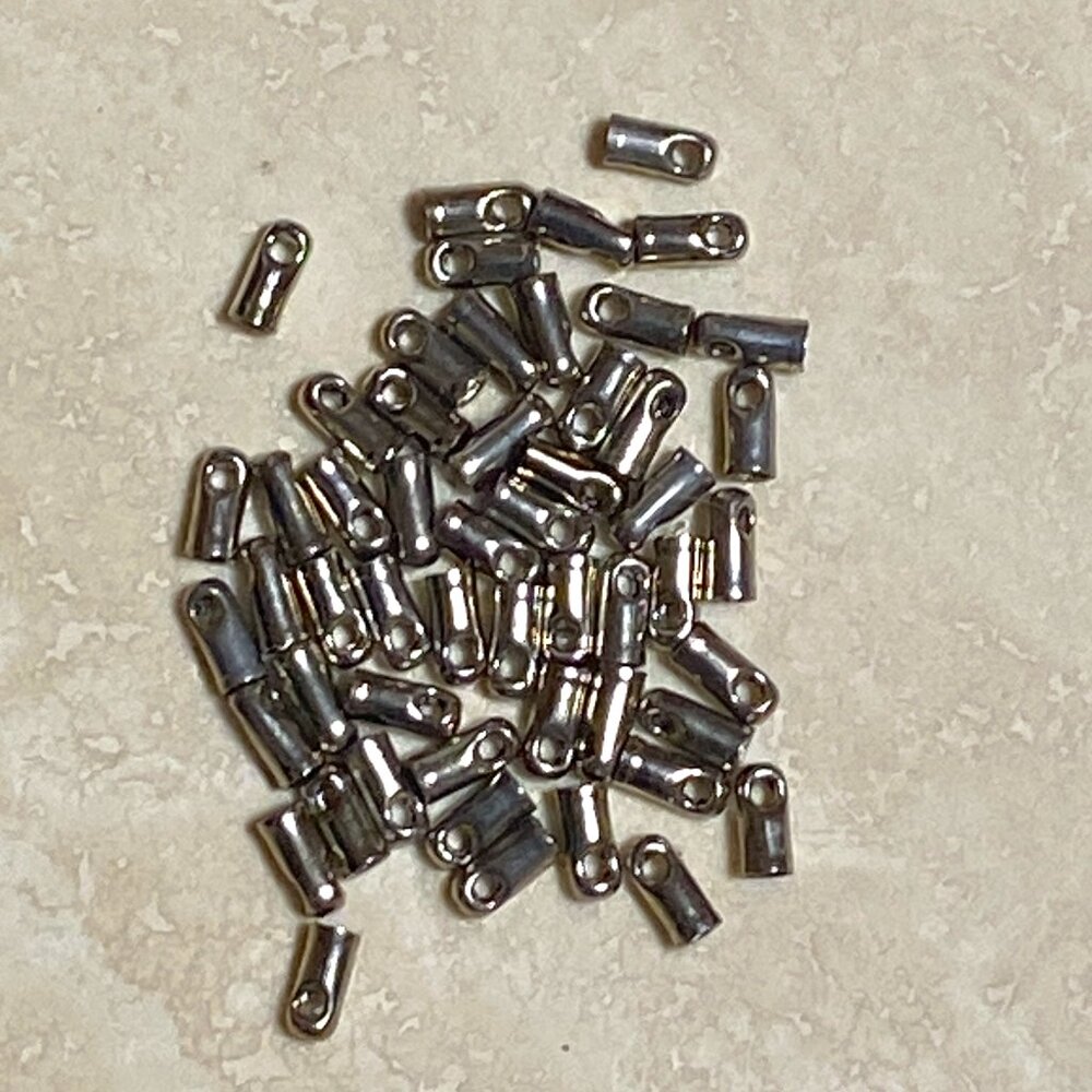 3/$10, Small Tiger Tail Wire End Crimp, Cord End for DIY Jewelry Making